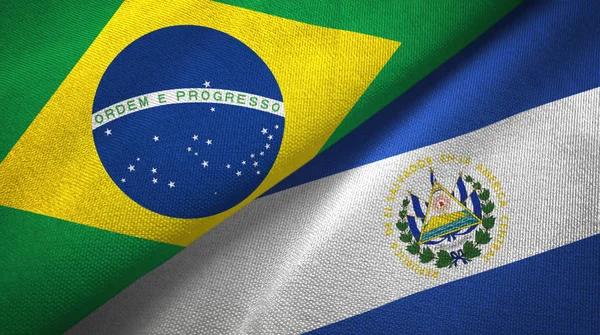 Brasil Salvador Dos Banderas Plegadas Juntas — Foto de Stock