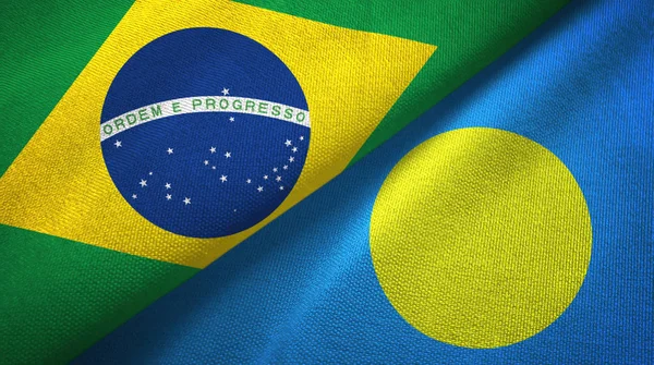 Brazílie Palau Dvě Složené Vlajky Dohromady — Stock fotografie