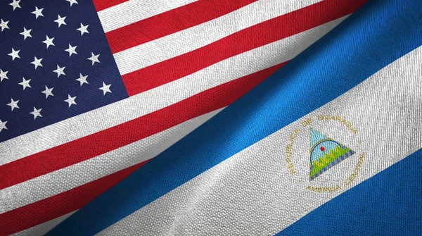 Usa Und Nicaragua Zwei Zusammengefaltete Flaggen — Stockfoto