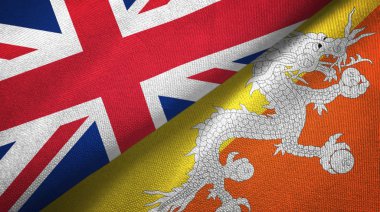 Birleşik Krallık ve Bhutan bayrakları birlikte katladılar. 
