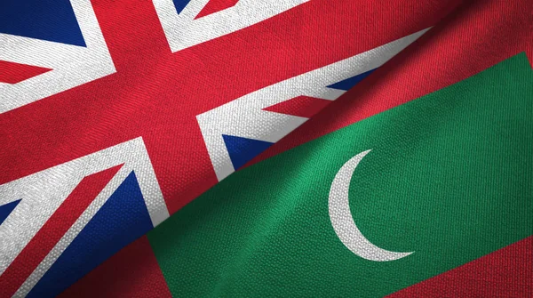 United Kingdom Maldives Two Folded Flags Together — Stock Photo, Image