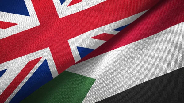 United Kingdom and Sudan two folded flags together