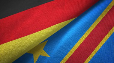 Almanya ve Kongo Demokratik Cumhuriyeti iki katlanmış bayrakları birlikte 