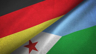Almanya ve Cibuti iki katlanmış bayrak birlikte