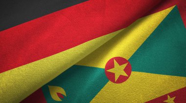 Almanya ve Grenada iki katlanmış bayrak birlikte