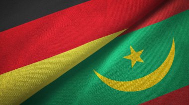 Almanya ve Moritanya iki katlanmış bayrak birlikte
