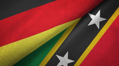 Almanya ve Saint Kitts ve Nevis iki katlanmış bayrakları birlikte