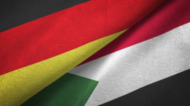 Almanya ve Sudan iki katlanmış bayrak birlikte 