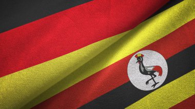 Almanya ve Uganda iki katlanmış bayrak birlikte