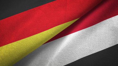 Almanya ve Yemen iki katlanmış bayrak birlikte