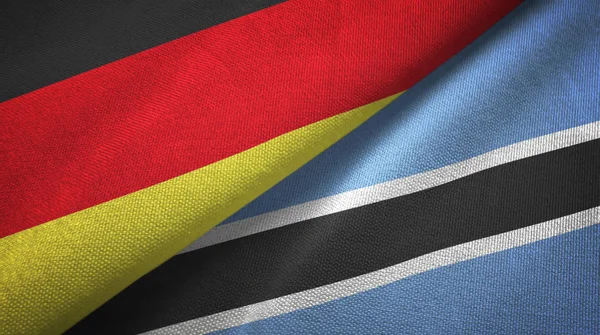 Germania Botswana Due Bandiere Piegate Insieme — Foto Stock