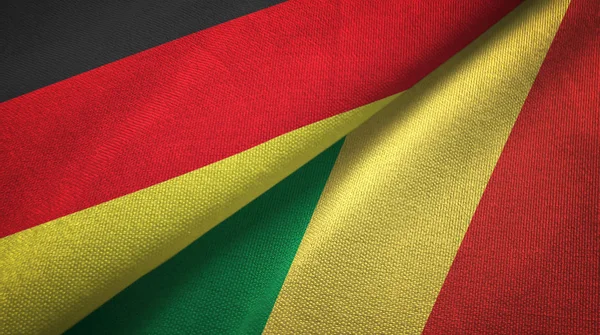 Germania Congo Due Bandiere Piegate Insieme — Foto Stock