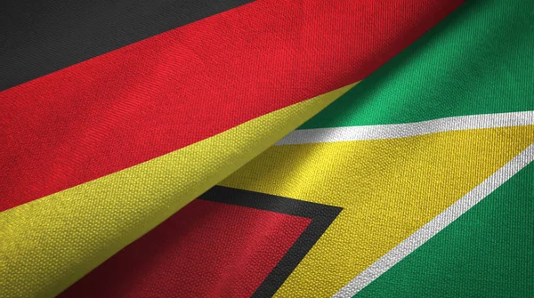 Germania Guyana Due Bandiere Piegate Insieme — Foto Stock