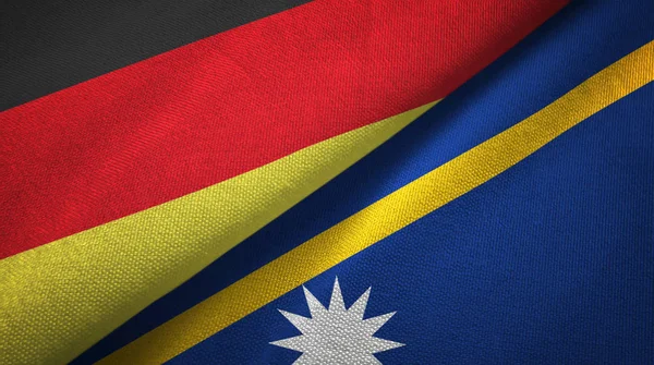 Nauru Németország Két Hajtogatott Zászlók Együtt — Stock Fotó