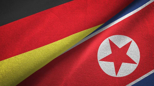 Germany North Korea Two Folded Flags Together — Stock Photo, Image