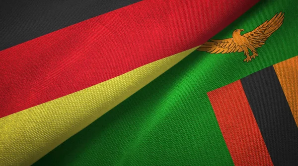 Germania Zambia Due Bandiere Piegate Insieme — Foto Stock