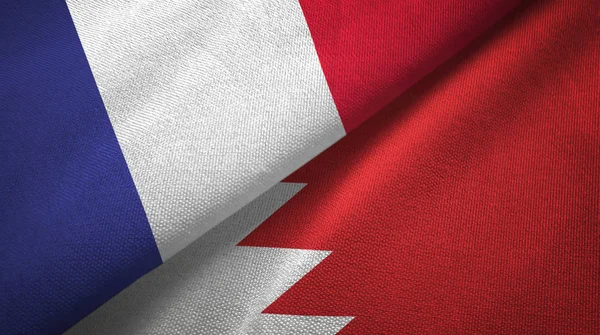 France Bahreïn Deux Drapeaux Pliés Ensemble — Photo