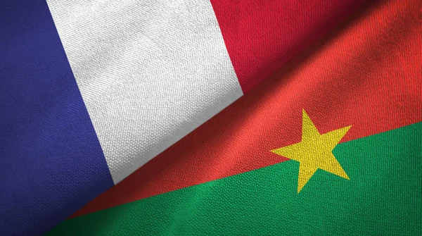 France and Burkina Faso two folded flags together