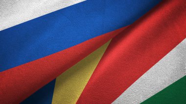 Rusya ve Seyşeller iki katlanmış bayrak birlikte