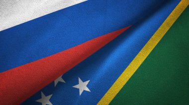 Rusya ve Solomon Adaları iki katlanmış bayrak birlikte