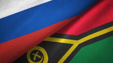 Rusya ve Vanuatu iki katlanmış bayrak birlikte