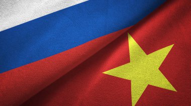 Rusya ve Vietnam iki katlanmış bayrak birlikte