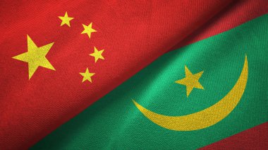 Çin ve Moritanya. İki bayrak bir arada.