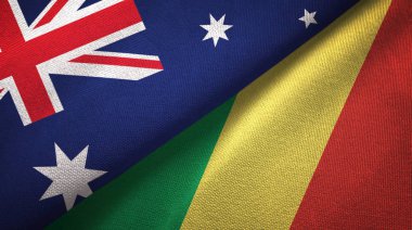Avustralya ve Kongo iki katlanmış bayrak birlikte 