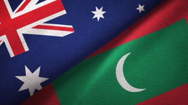 Avustralya ve Maldivler iki katlanmış bayrak birlikte