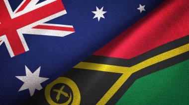 Avustralya ve Vanuatu iki bayrak tekstil kumaş, kumaş doku
