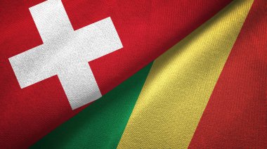 İsviçre ve Kongo iki katlanmış bayrak birlikte 