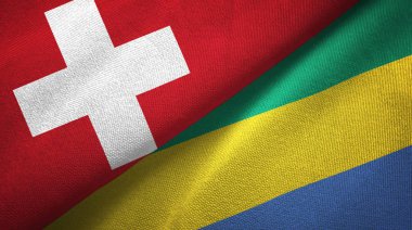 İsviçre ve Gabon iki katlanmış bayrak birlikte