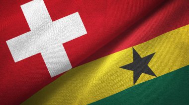 İsviçre ve Gana iki katlanmış bayrak birlikte