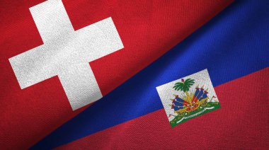 İsviçre ve Haiti iki katlanmış bayrak birlikte