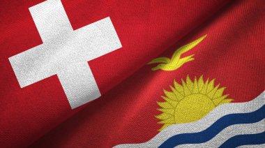İsviçre ve Kiribati iki katlanmış bayrak birlikte