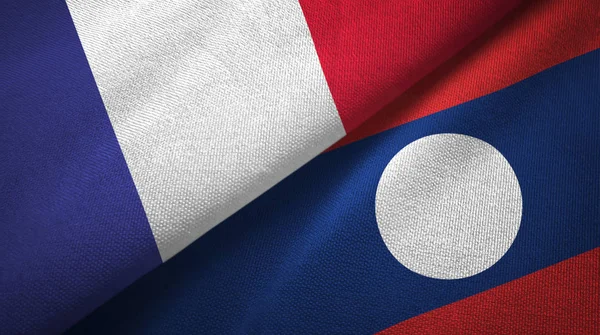 Франция Лаос Складывают Вместе Два Флага — стоковое фото