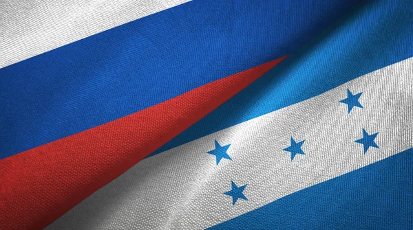 Rusia Honduras Dos Banderas Plegadas Juntas — Foto de Stock