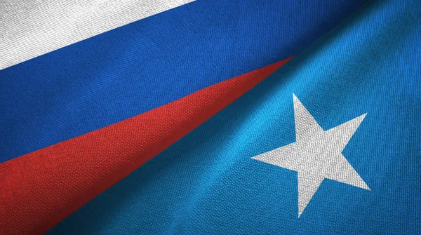 Rusia Somalia Dos Banderas Plegadas Juntas — Foto de Stock