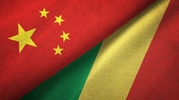 China and Congo two folded flags together