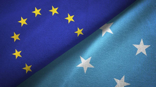 Європейський Союз Східний Тимор Два Складені Разом Прапори — стокове фото
