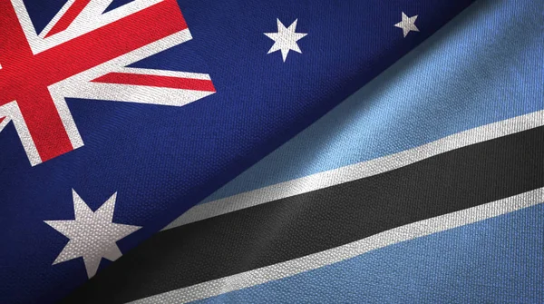 Australia Botswana Dos Banderas Plegadas Juntas — Foto de Stock