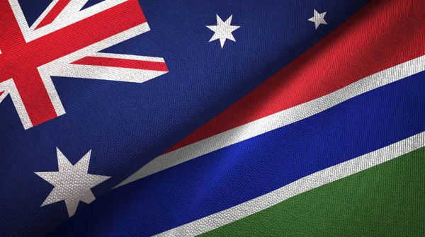 Australia Gambia Two Folded Flags Together — Stock Photo, Image