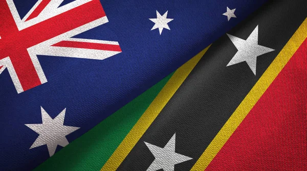 Avustralya ve Saint Kitts ve Nevis iki katlanmış bayrakları birlikte