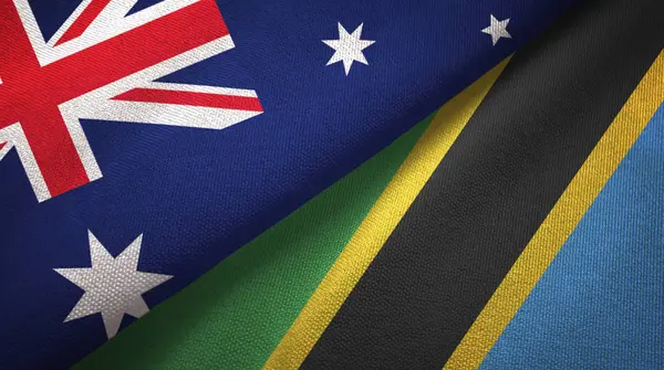 Avustralya ve Tanzanya iki katlanmış bayrak birlikte