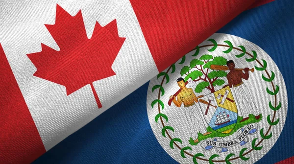 Kanada Und Belize Zwei Zusammengefaltete Flaggen — Stockfoto