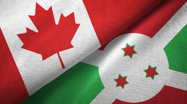 Canada and Burundi two folded flags together
