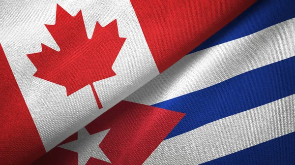 Canada and Cuba two folded flags together