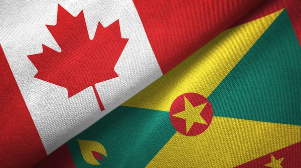 Kanada Och Grenada Två Vikta Flaggor Tillsammans — Stockfoto