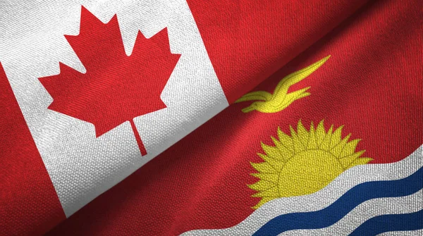 Canada Kiribati Due Bandiere Piegate Insieme — Foto Stock