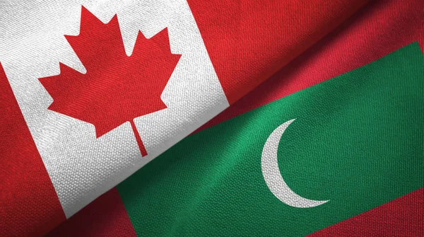 Canada Maldives Two Folded Flags Together — Stock Photo, Image